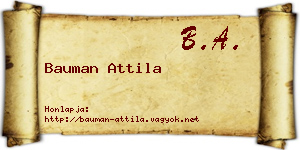 Bauman Attila névjegykártya